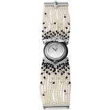 High Jewelry watch (Small model 18K white gold diamonds pearls onyx emeralds)