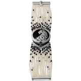 High Jewelry watch (Small model 18K white gold diamonds pearls onyx emeralds)